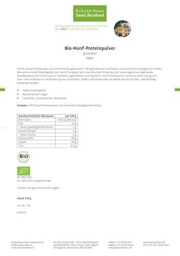 sanct-bernhard-bio-hanf-proteinpulver-750-g-vegan-kaltgepresst image 4