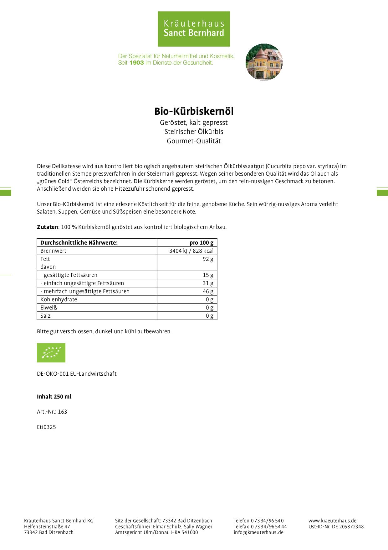 sanct-bernhard-bio-k-rbiskern-l-ger-stet-gourmet-250-ml image 2