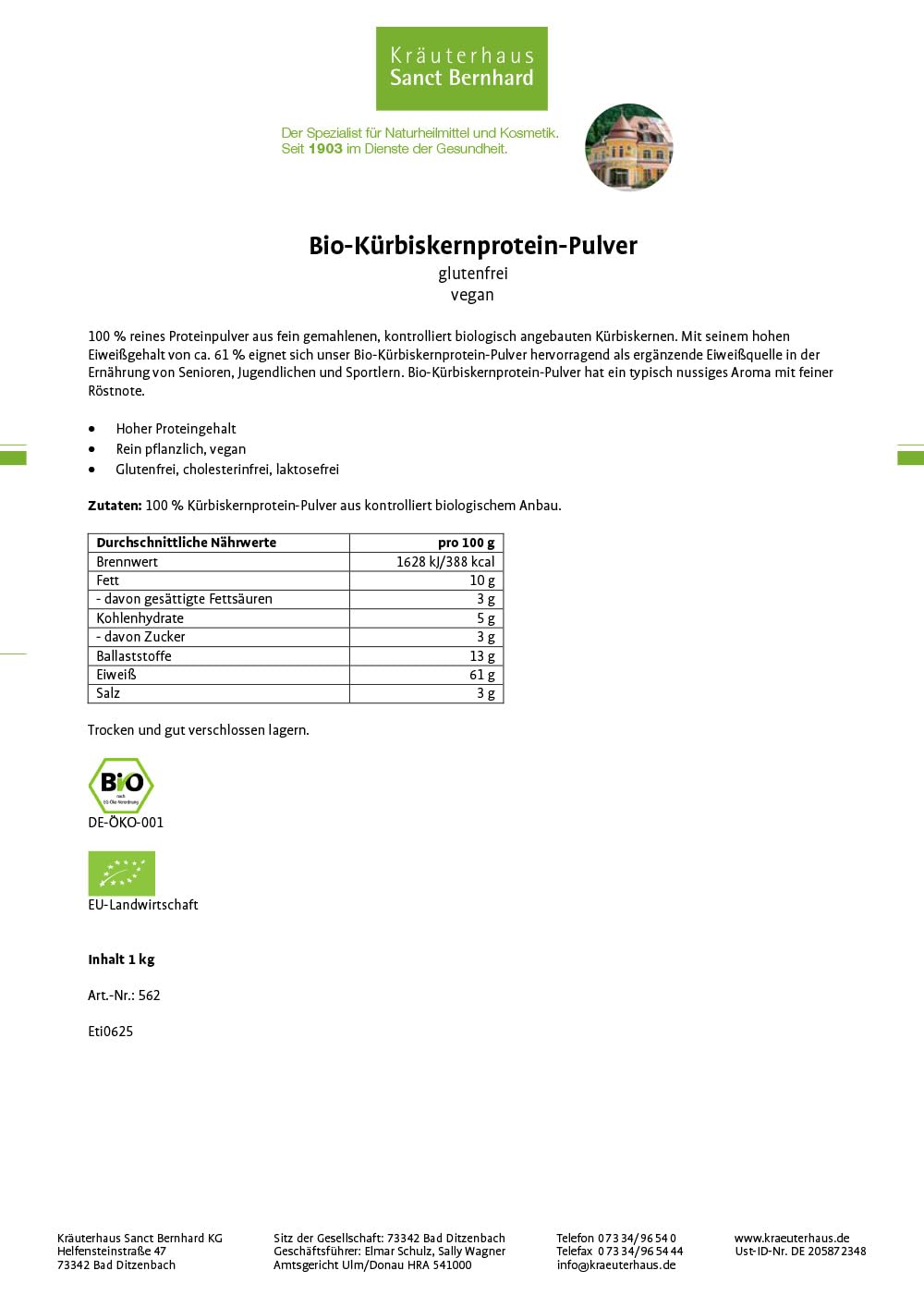 sanct-bernhard-bio-k-rbiskern-protein-pulver-1-kg-vegan-glutenfrei image 6