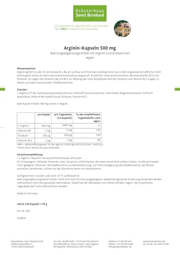 sanct-bernhard-arginin-kapseln-500-mg-150-kapseln-vegan image 7