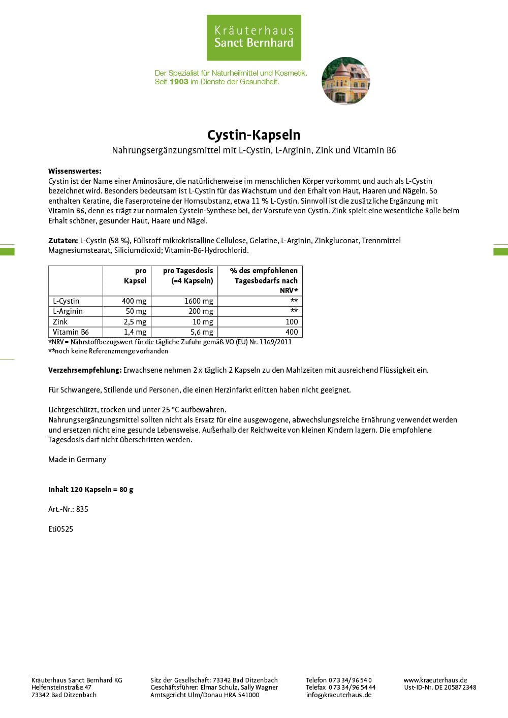 sanct-bernhard-cystin-kapseln-haut-haare-n-gel-120-st-ck image 2