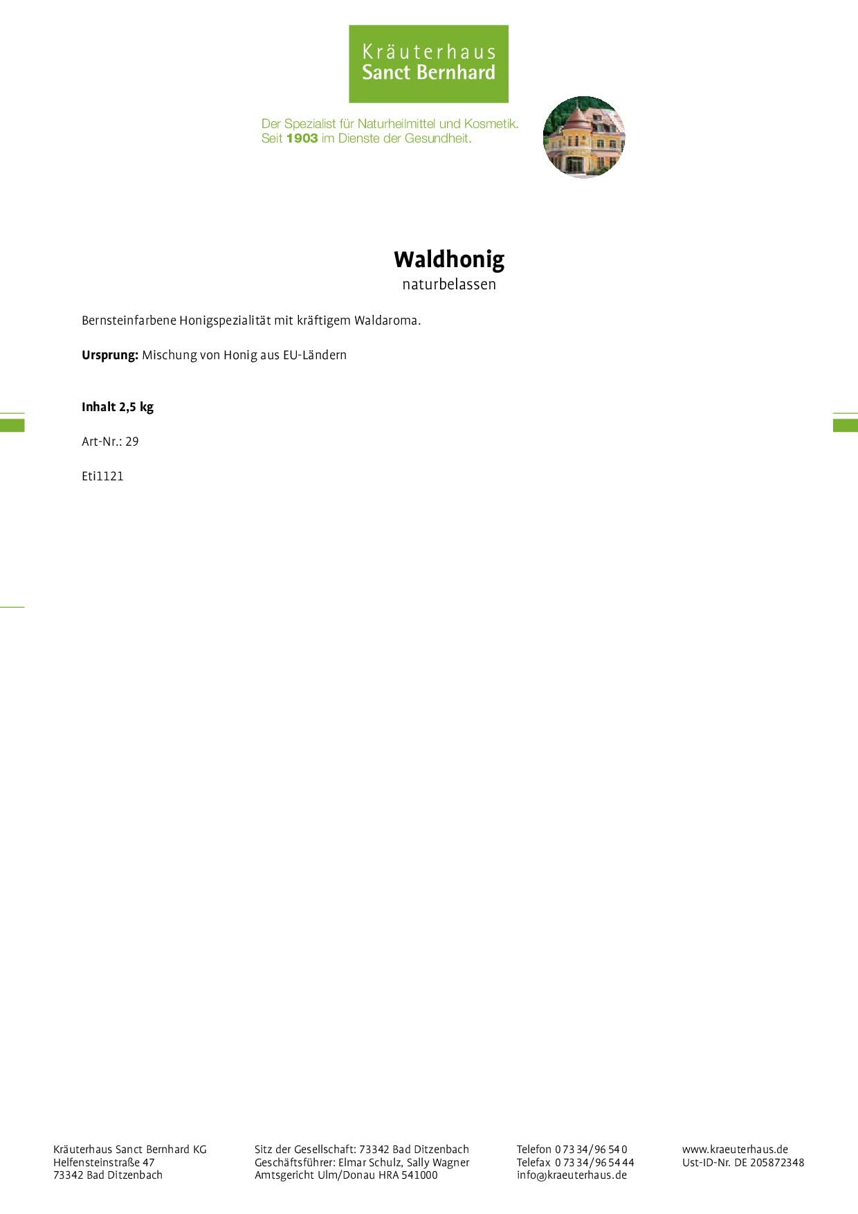 sanct-bernhard-waldhonig-naturbelassen-2-5-kg-kr-ftig-brotaufstrich image 2