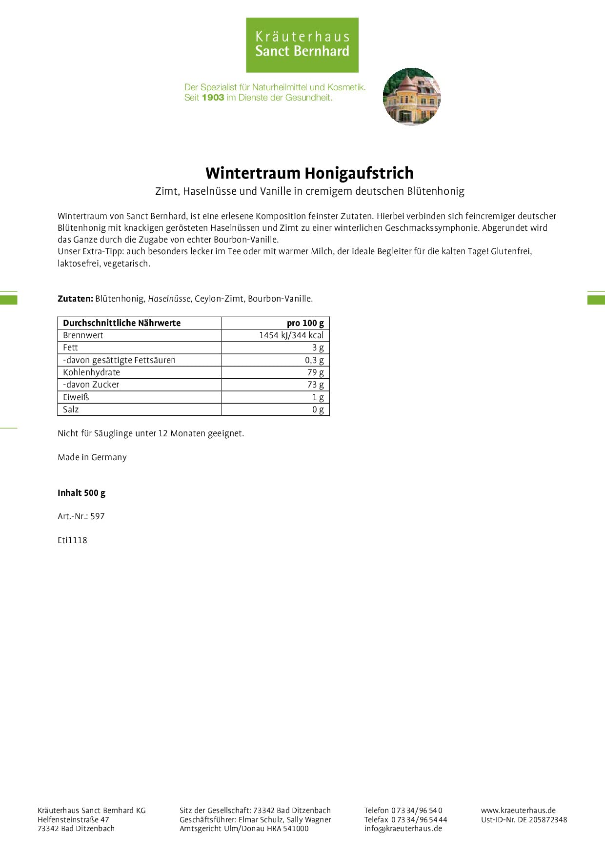 sanct-bernhard-wintertraum-honigaufstrich-500-g-zimt-vanille image 2