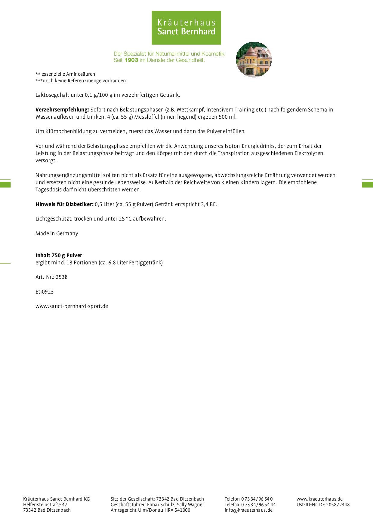 sanct-bernhard-sport-protein-granatapfel-750-g image 6