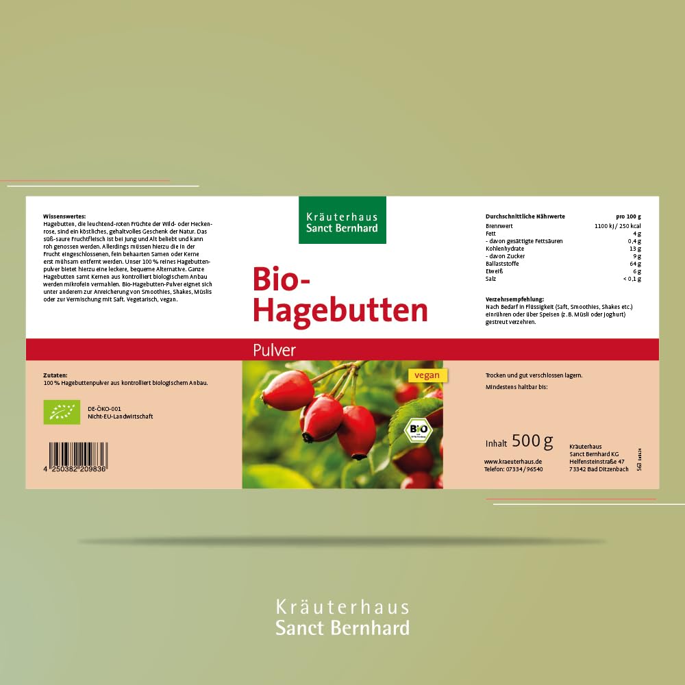 sanct-bernhard-bio-hagebutten-pulver-500-g-vegan-smoothie image 5