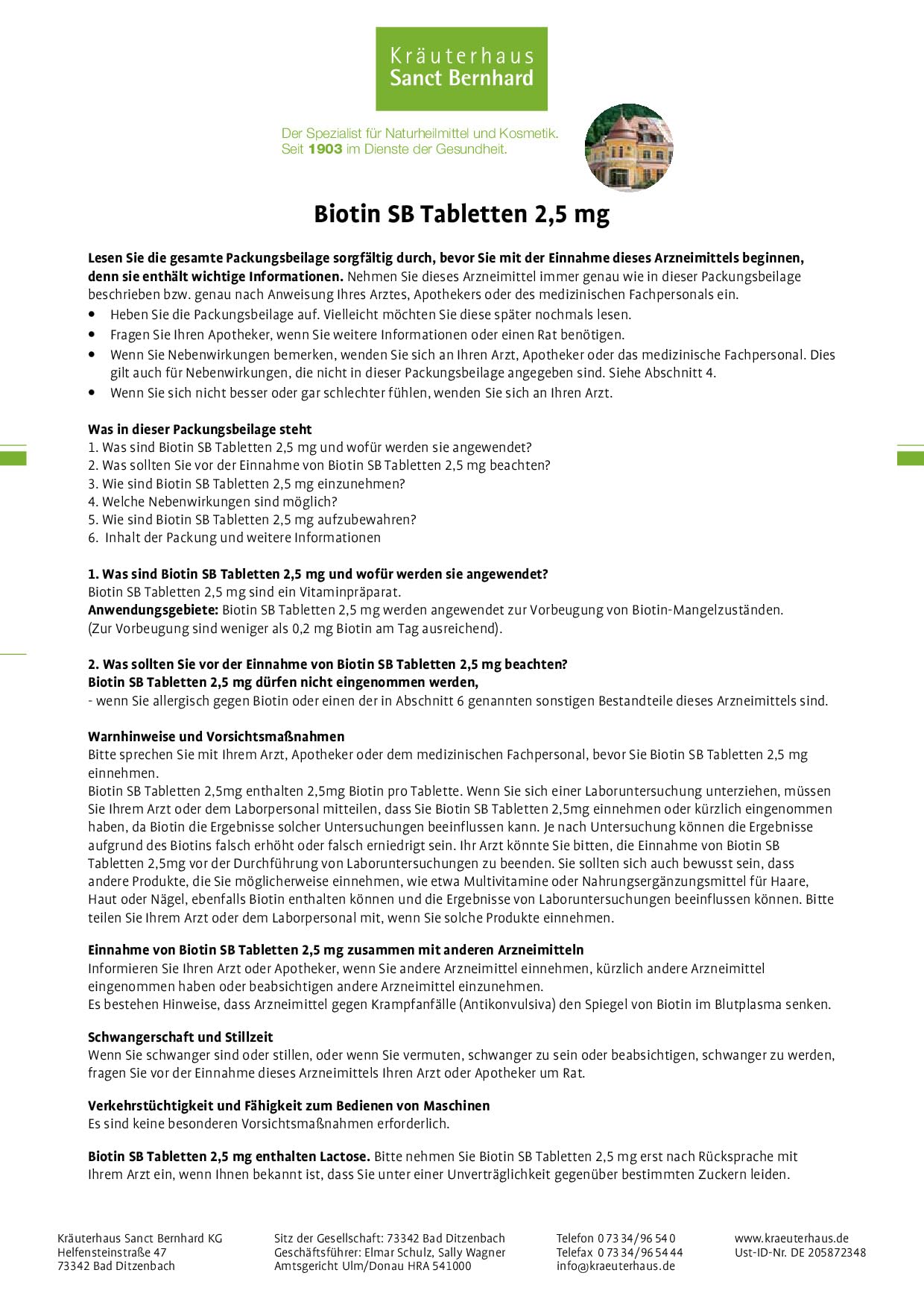 sanct-bernhard-biotin-sb-tabletten-2-5-mg-150-st-haut-haare image 3