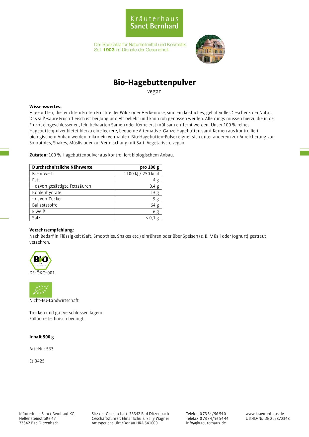 sanct-bernhard-bio-hagebutten-pulver-500-g-vegan-smoothie image 6