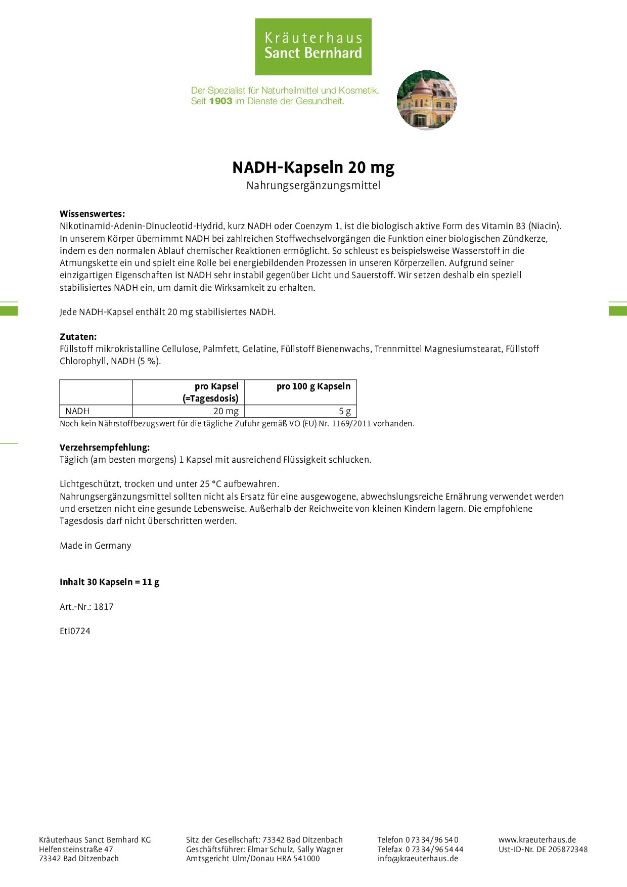 sanct-bernhard-nadh-kapseln-20-mg-30-kapseln-vitamin-b3 image 6