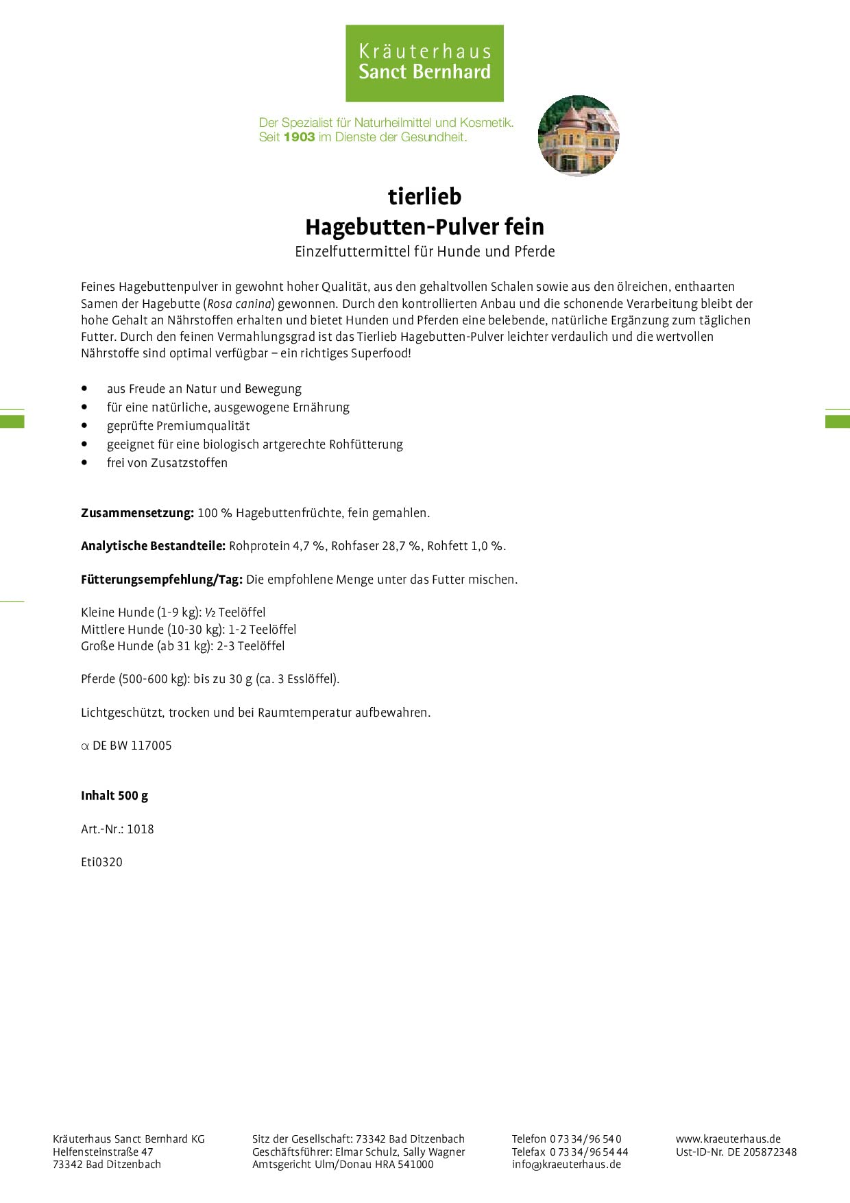 tierlieb-hagebutten-pulver-hund-pferd-500-g-einzelfutter image 4