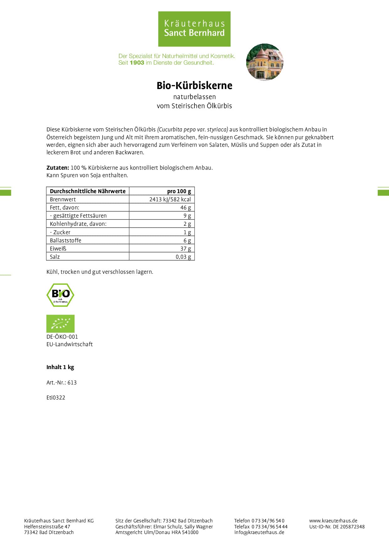 sanct-bernhard-bio-k-rbiskerne-naturbelassen-1-kg-nussig image 2