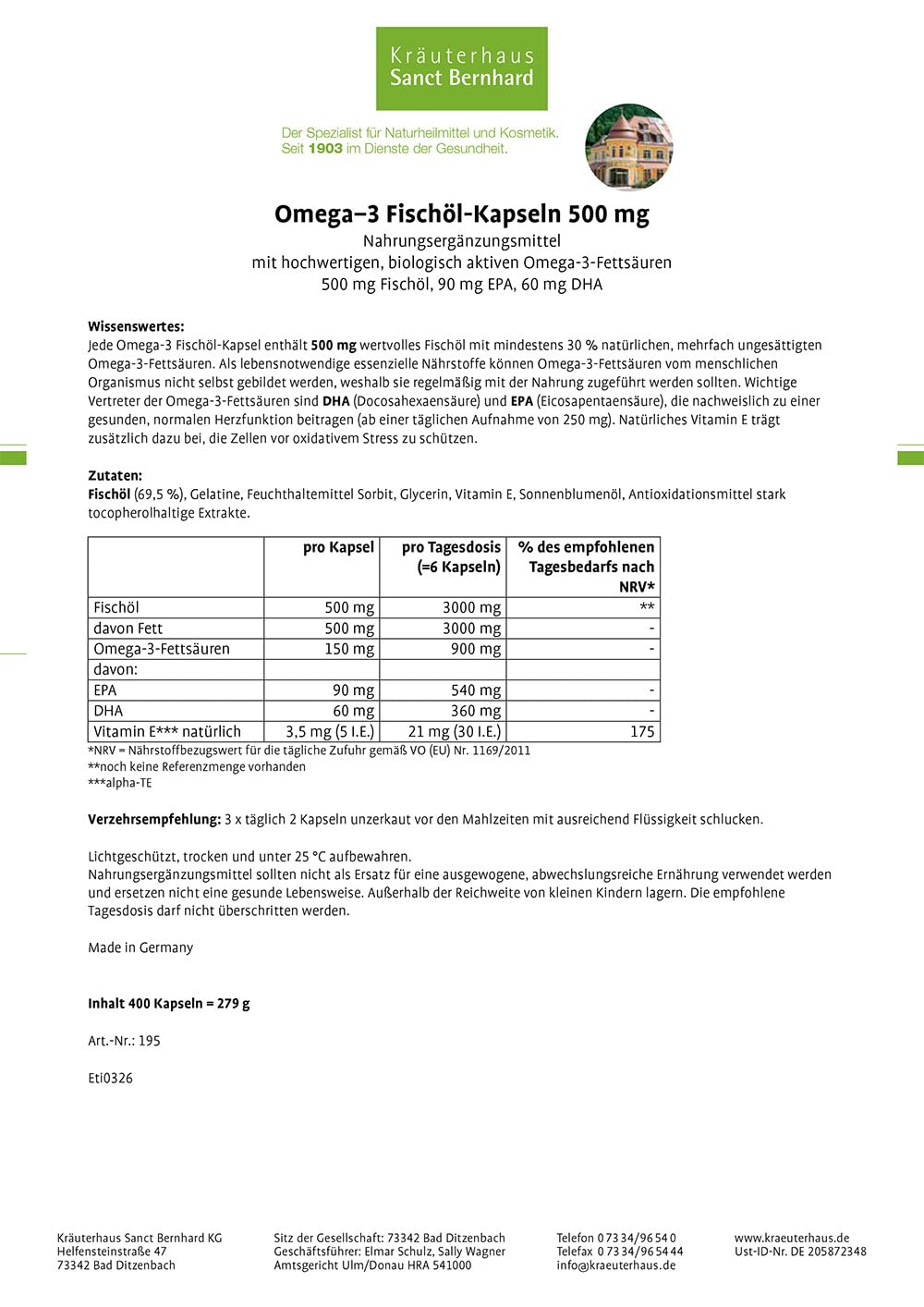 sanct-bernhard-omega-3-fisch-l-kapseln-400-st-ck-500-mg image 2