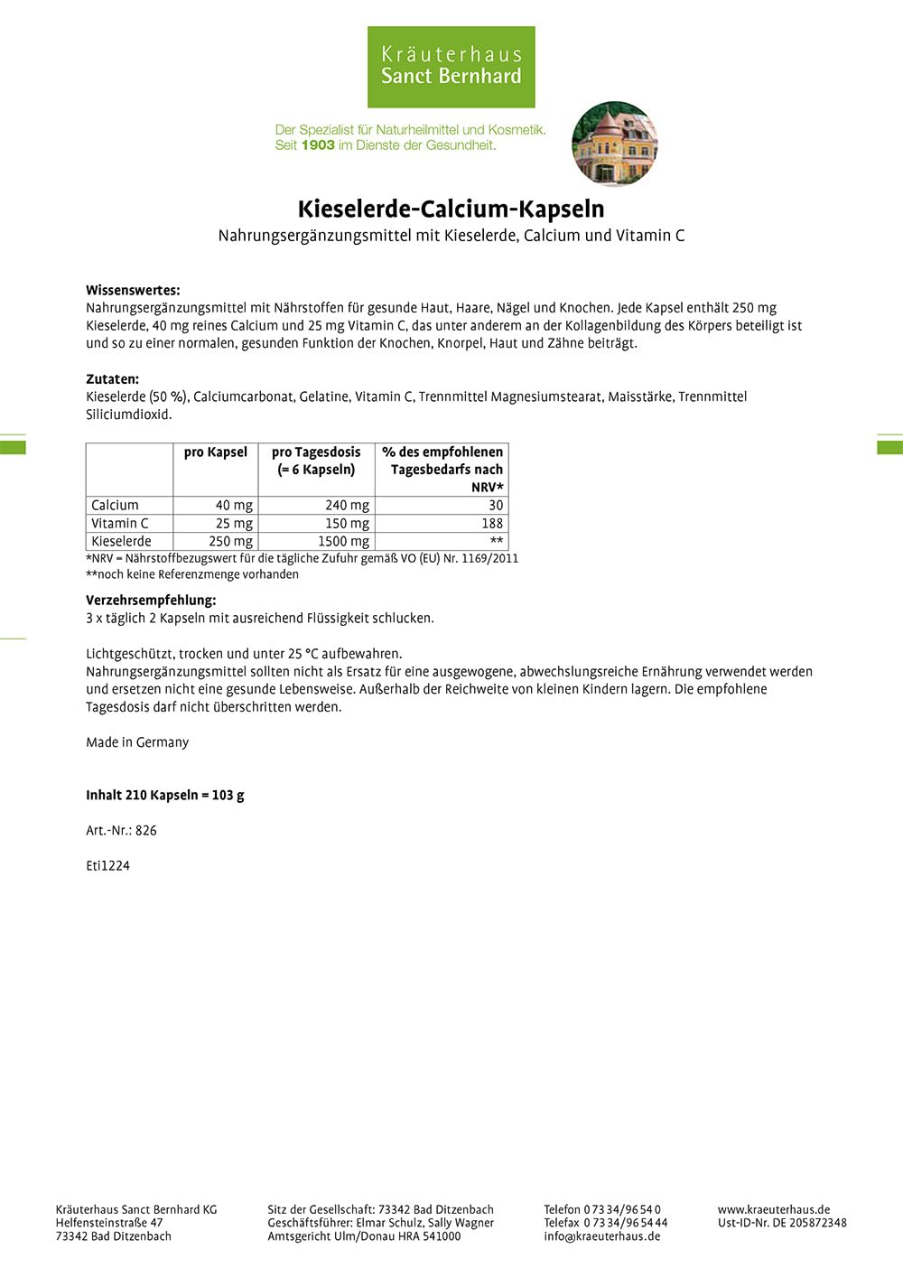sanct-bernhard-kieselerde-calcium-kapseln-210-kapseln-f-r-haut image 2