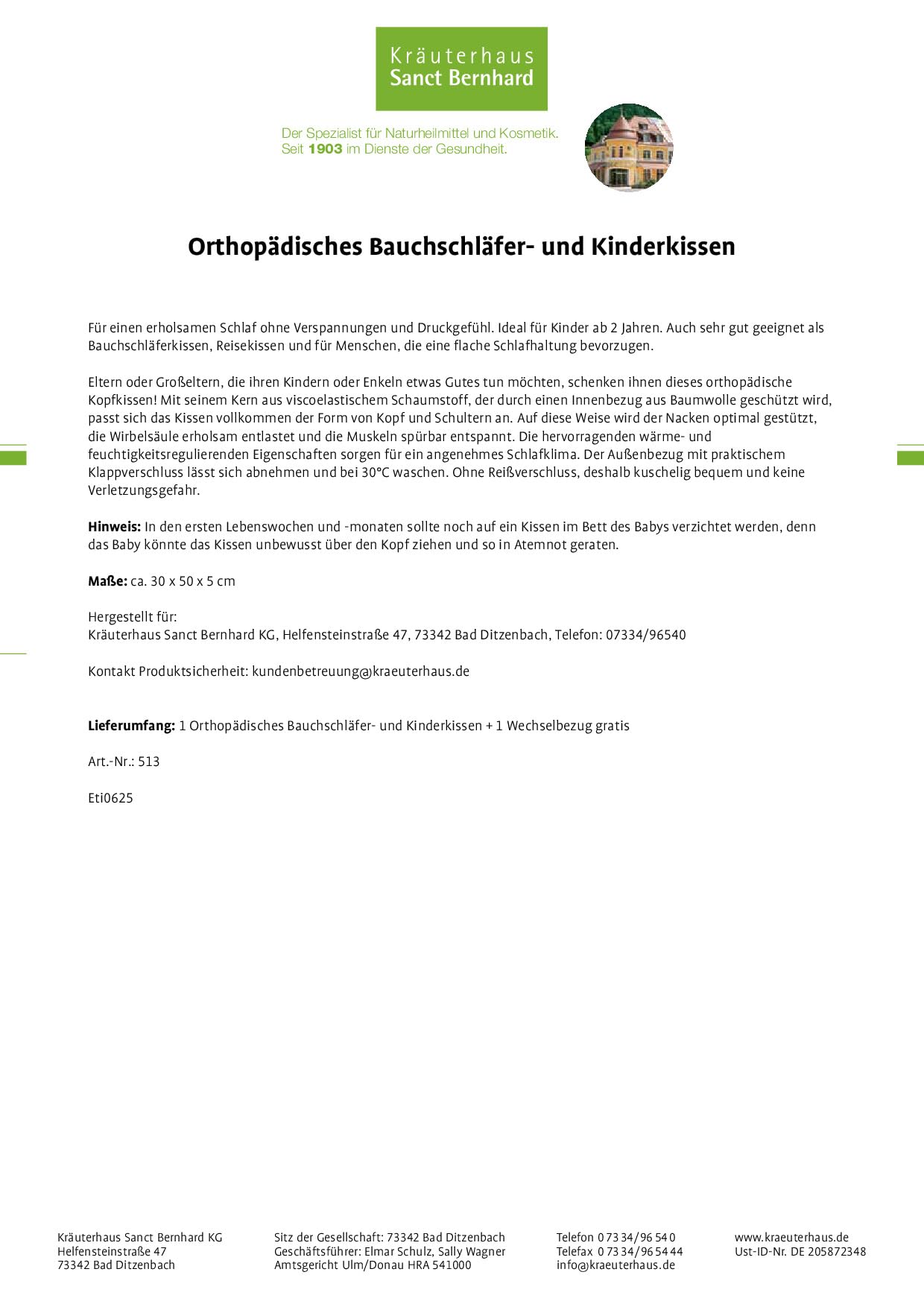sanct-bernhard-bauchschl-ferkissen-kinderkissen-30x50-mit-bezug image 2