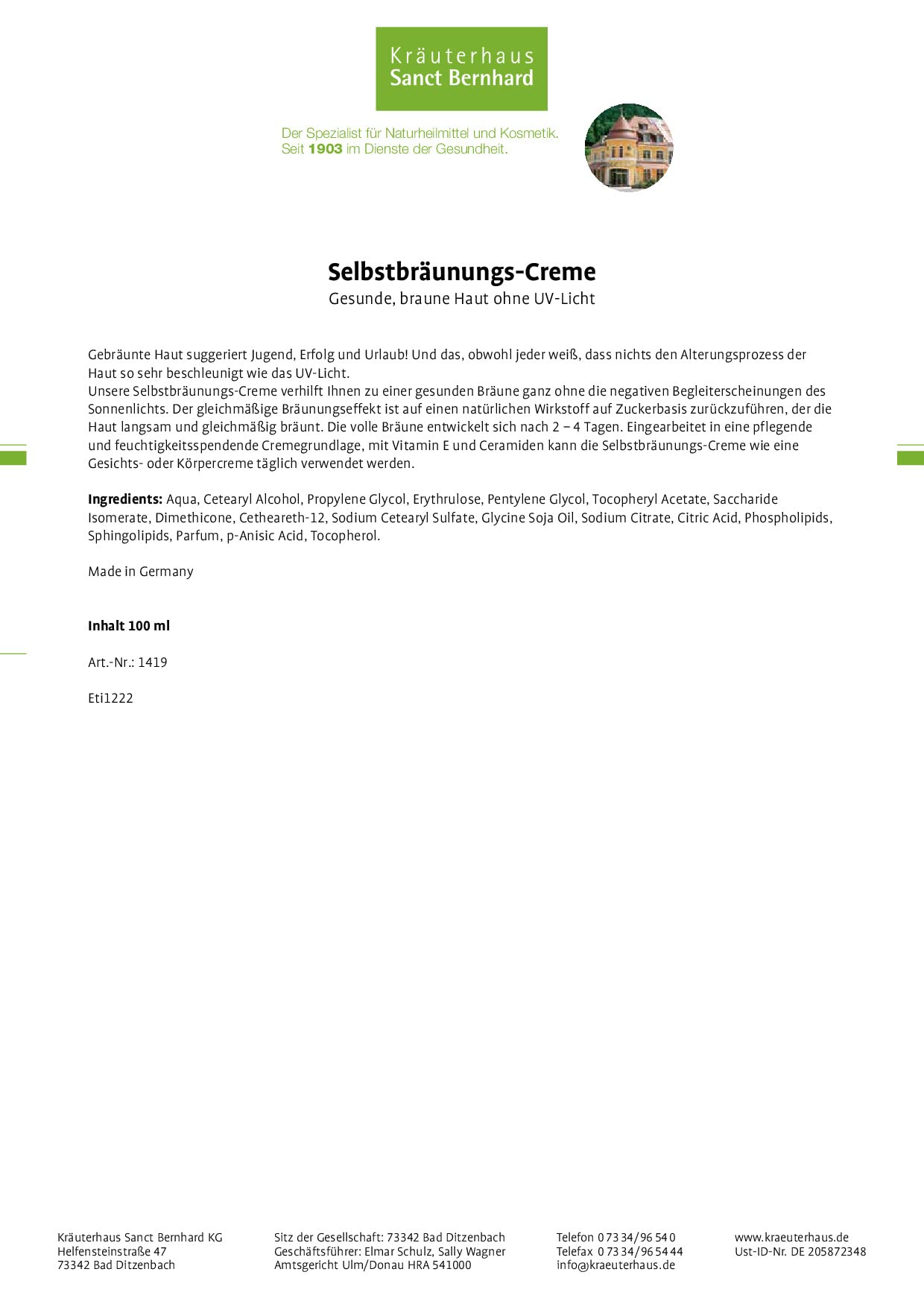 sanct-bernhard-selbstbr-unungs-creme-100-ml-vitamin-e-gesicht image 2