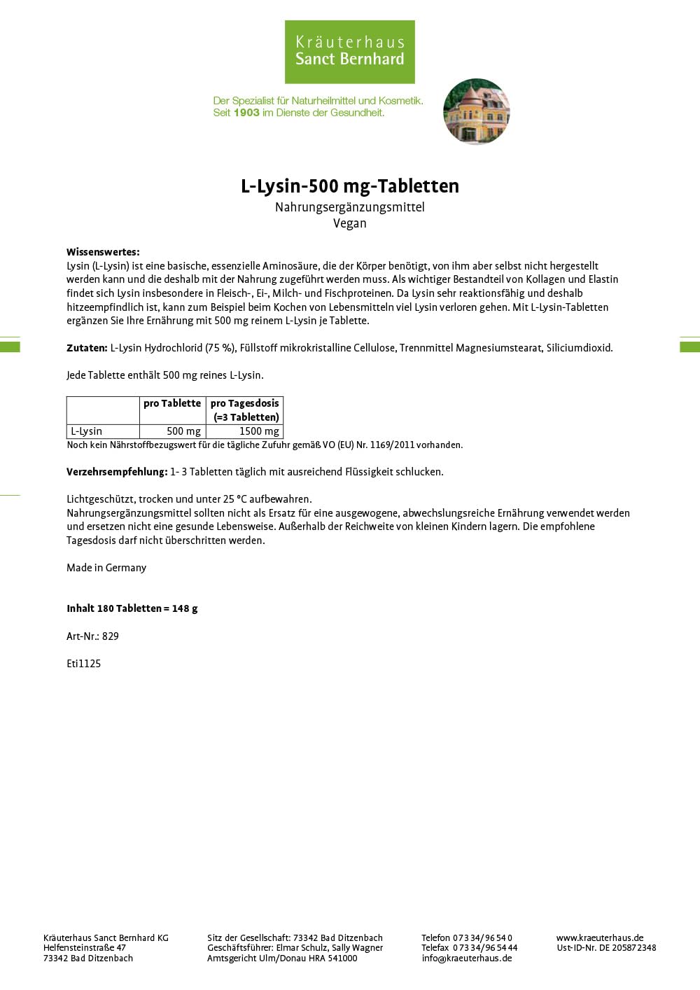 sanct-bernhard-l-lysin-500-mg-tabletten-vegan-180-st-ck image 6