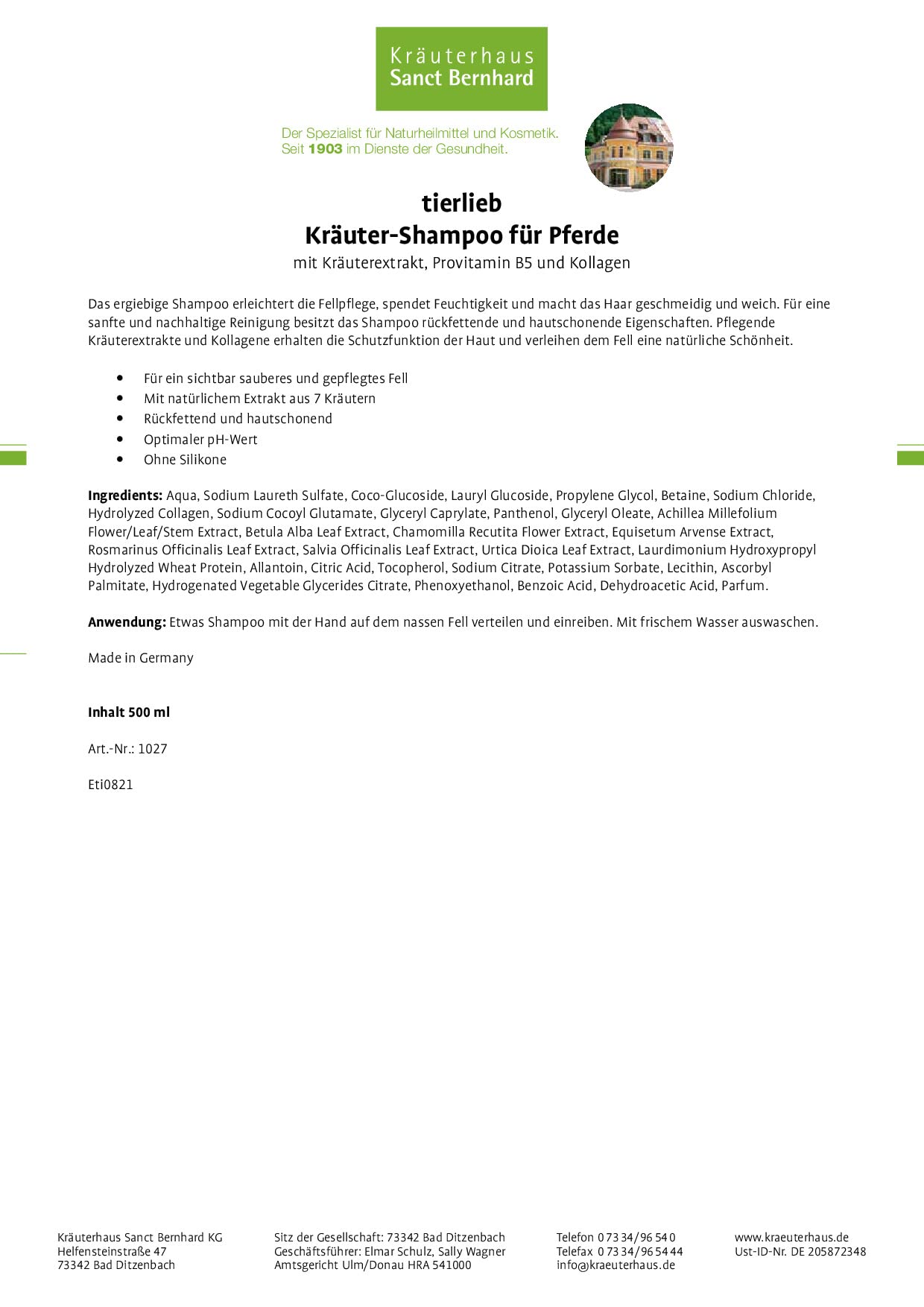 sanct-bernhard-tierlieb-kr-uter-shampoo-pferde-500ml-kollagen image 3