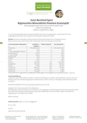 sanct-bernhard-sport-regeneration-mineraldrink-granatapfel-220-g-vegan image 4