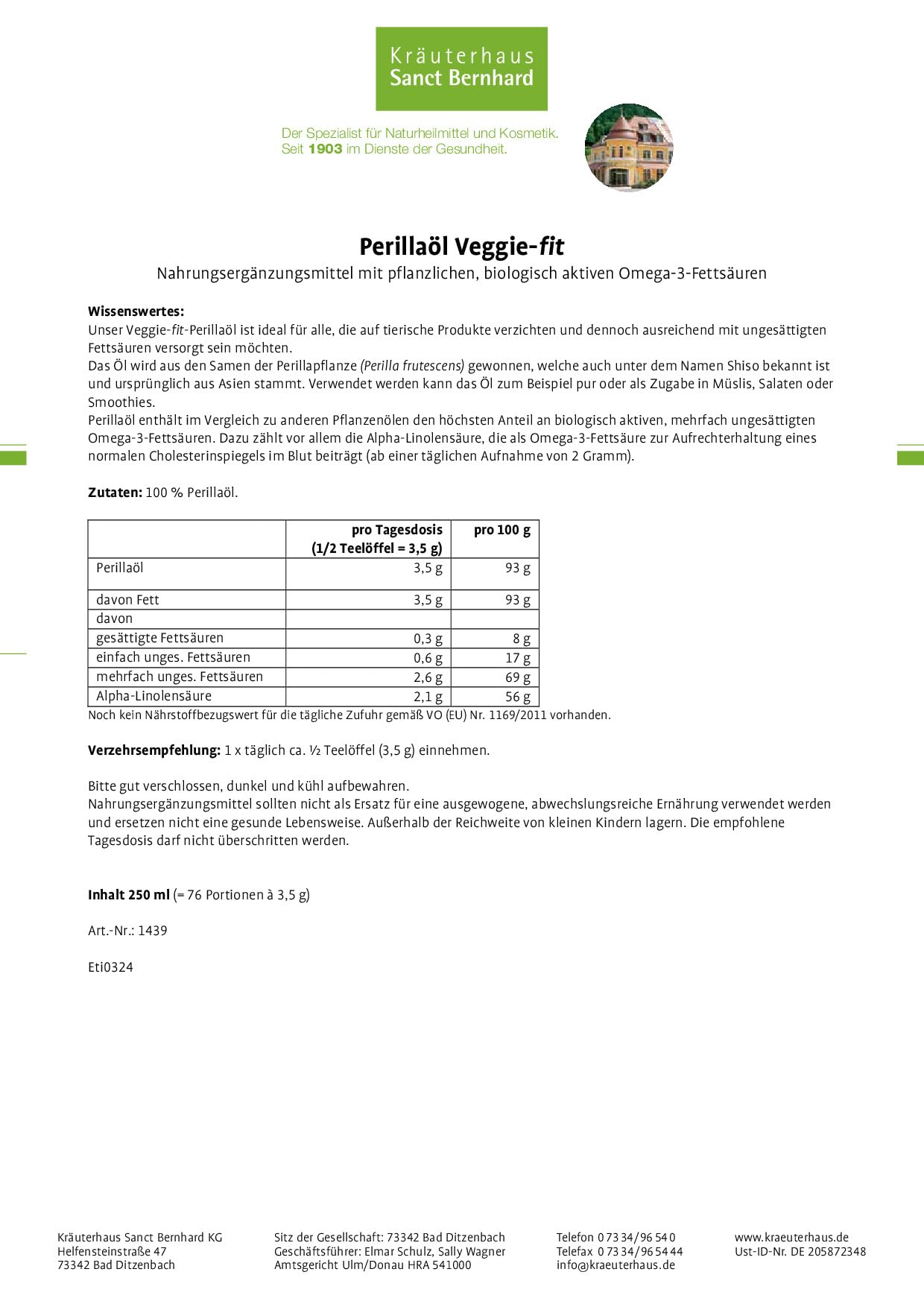 sanct-bernhard-perilla-l-veggie-fit-omega-3-l-250-ml image 6