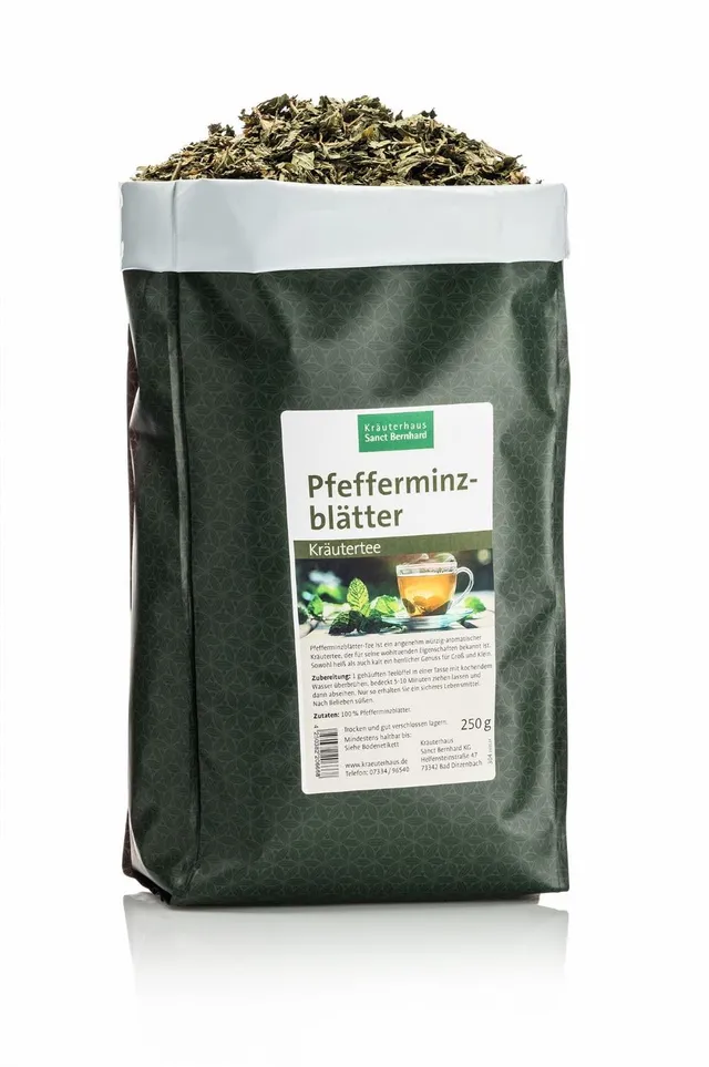 kr-uterhaus-sanct-bernhard-pfefferminzbl-tter-kr-utertee-250-g-minzig image 1