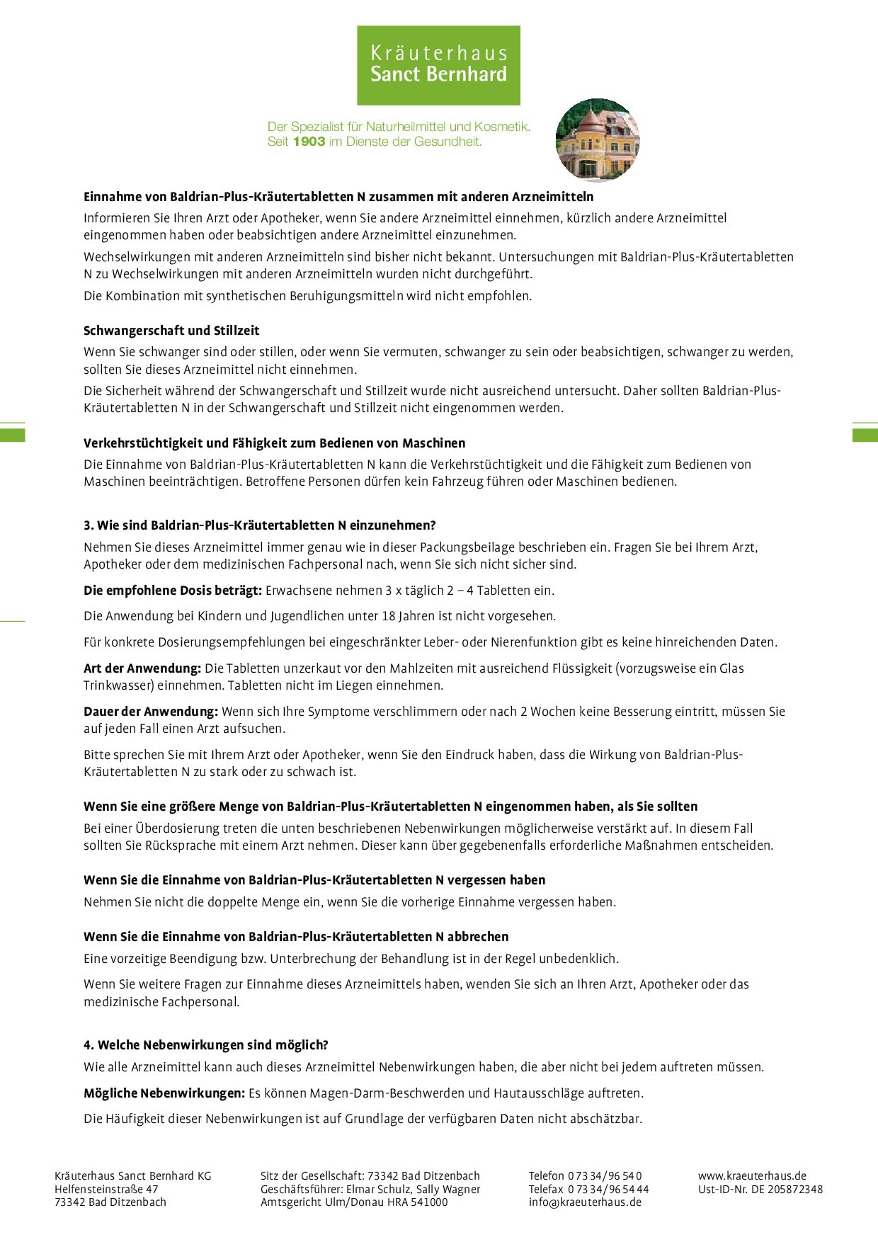 sanct-bernhard-baldrian-plus-kr-utertabletten-300-nerven-schlaf image 2