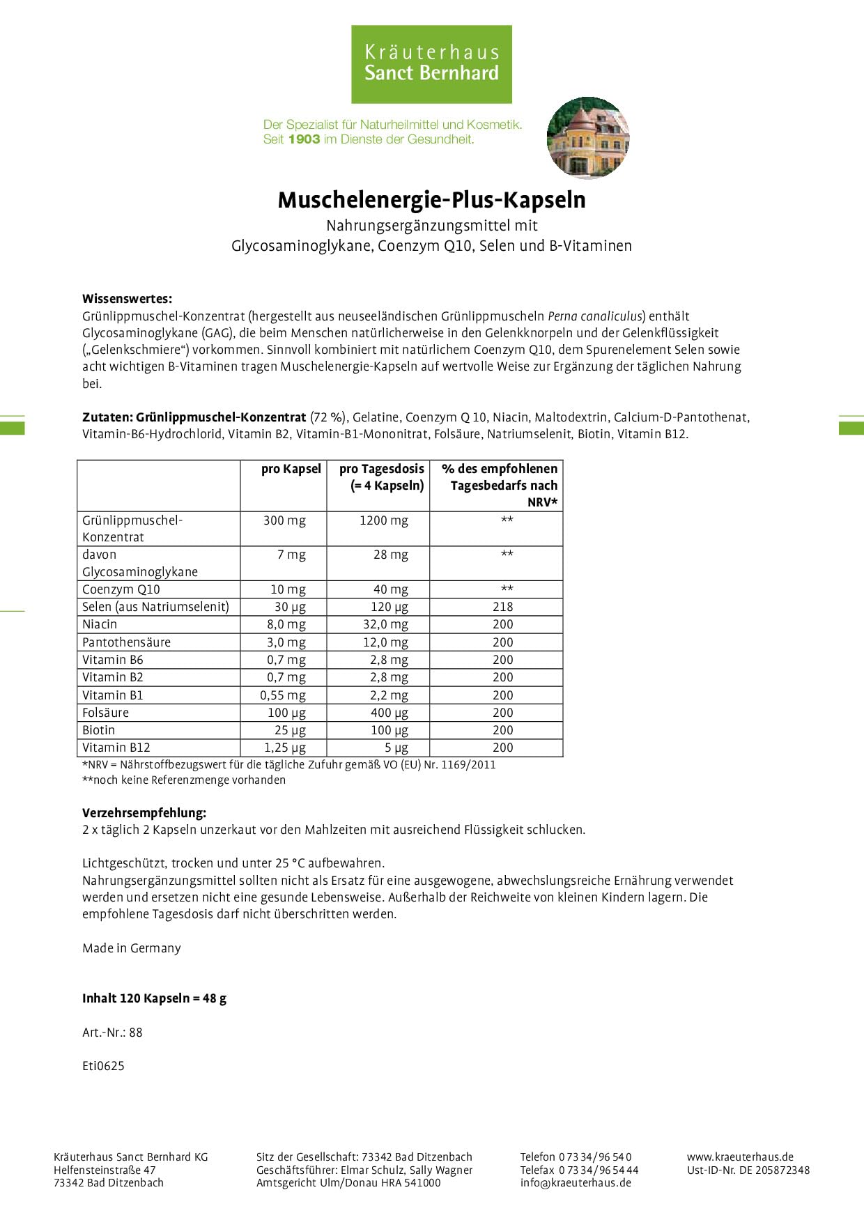 sanct-bernhard-muschelenergie-plus-gr-nlippmuschel-q10-120-kapseln image 2