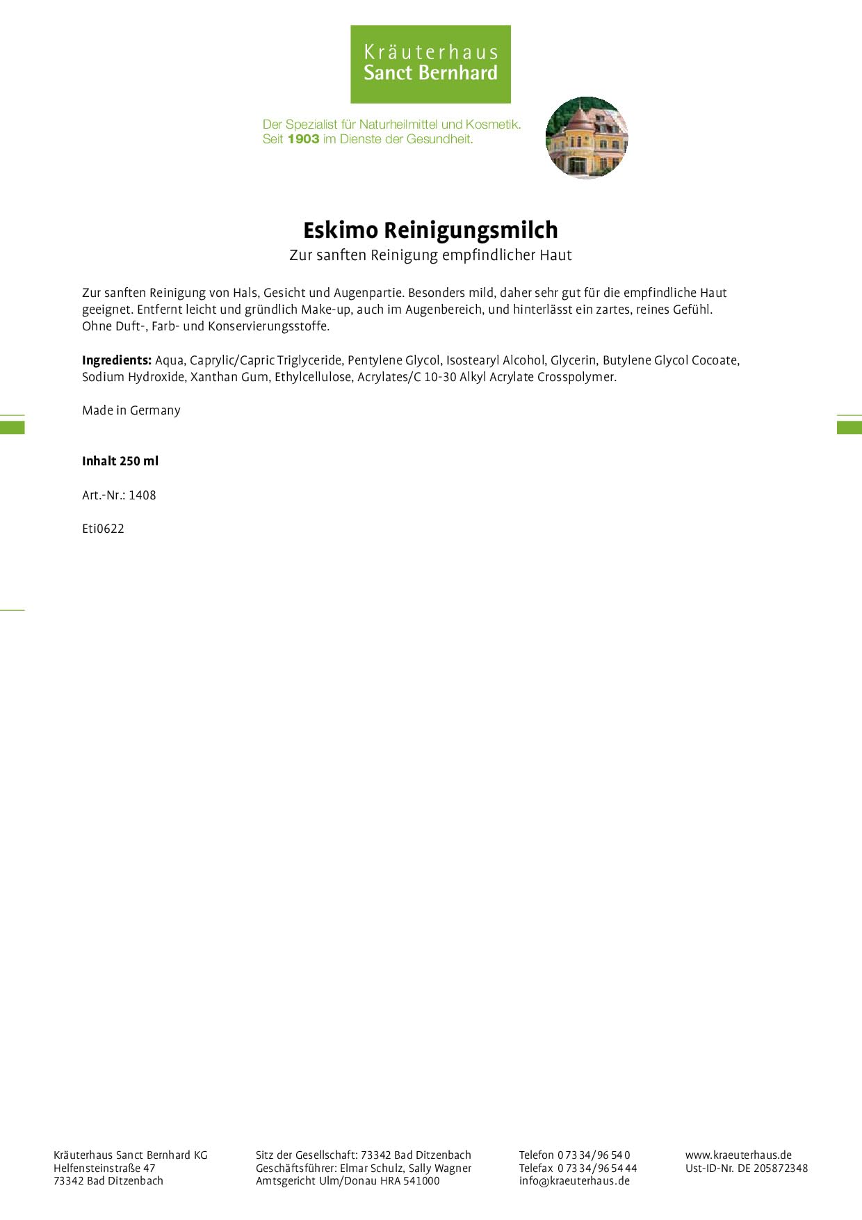 sanct-bernhard-eskimo-reinigungsmilch-250-ml-empfindliche-haut image 3