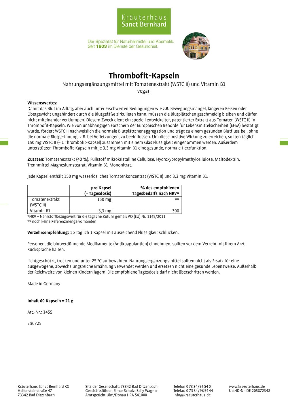 sanct-bernhard-thrombofit-kapseln-60-st-tomatenextrakt-herz image 2