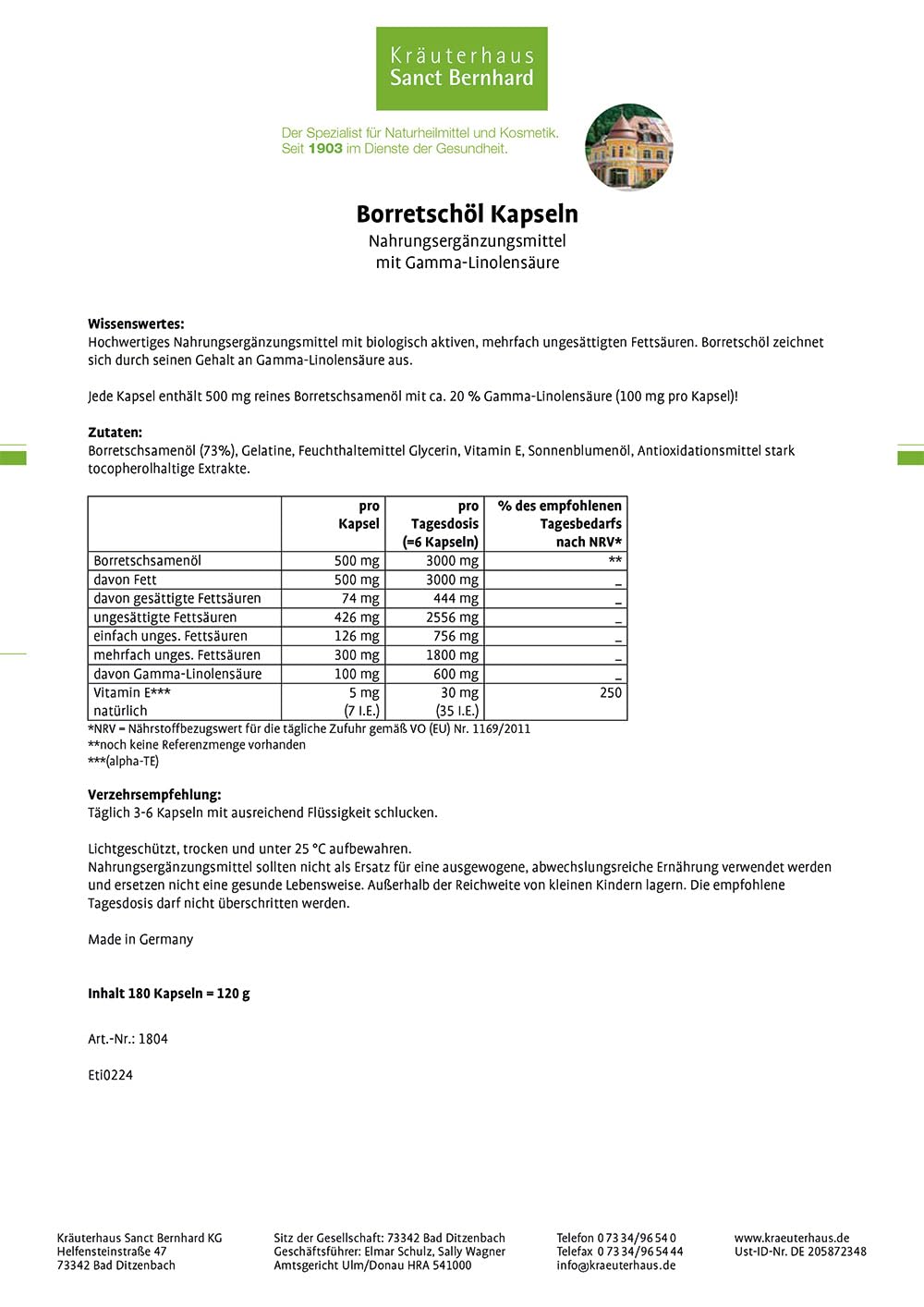 sanct-bernhard-borretsch-l-kapseln-500-mg-180-kapseln-gla image 2