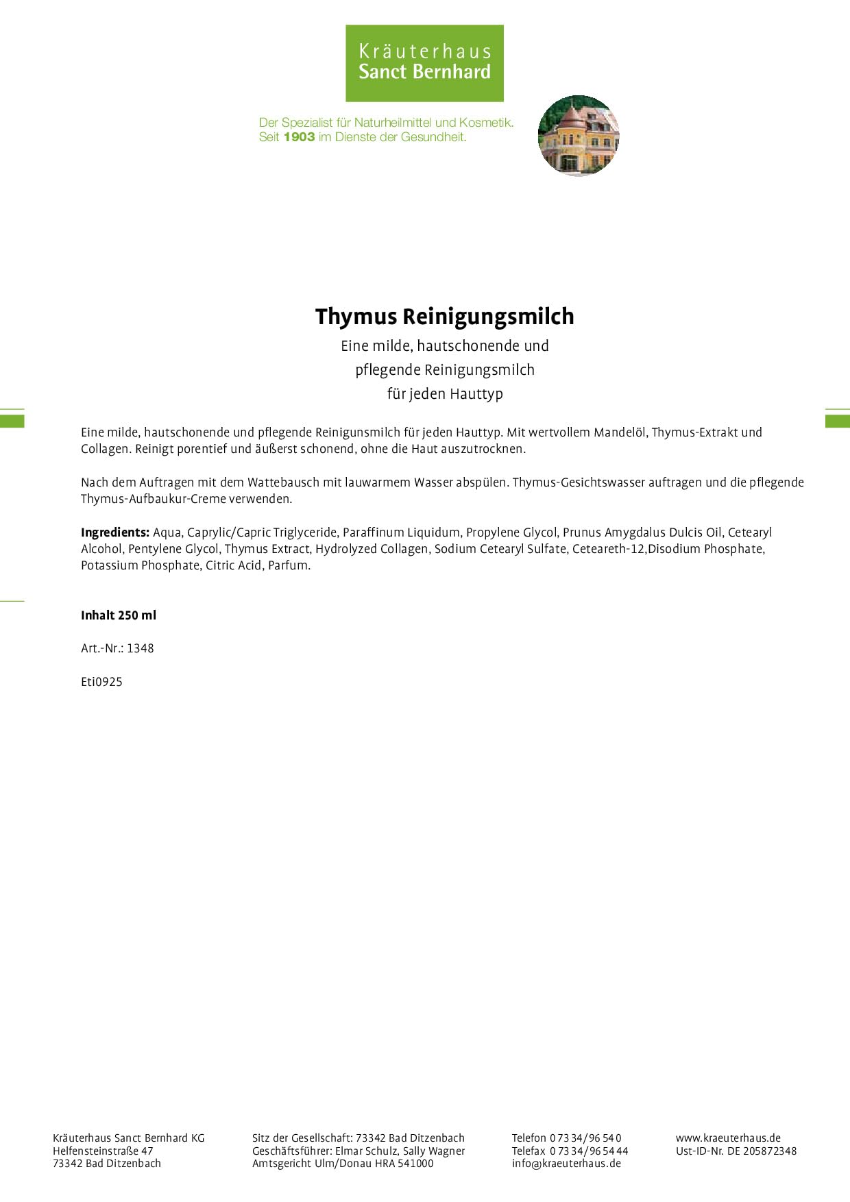 sanct-bernhard-thymus-reinigungsmilch-250-ml-mit-mandel-l image 2