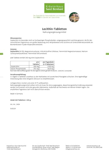 sanct-bernhard-lecithin-tabletten-sojalecithin-360-tabletten-phospholipide image 4