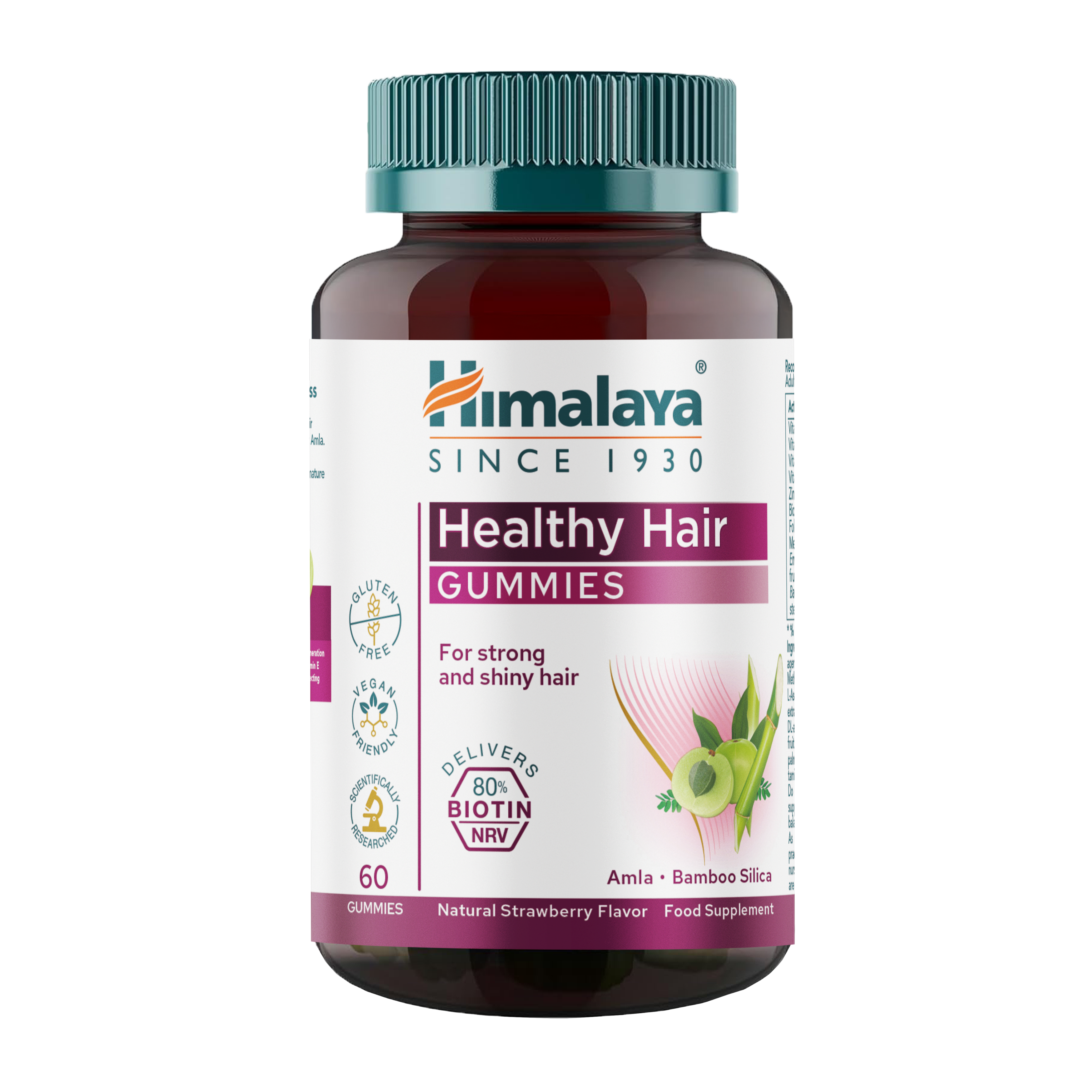 himalaya-healthy-hair-gummies-60-st-ck-biotin-erdbeere image 1