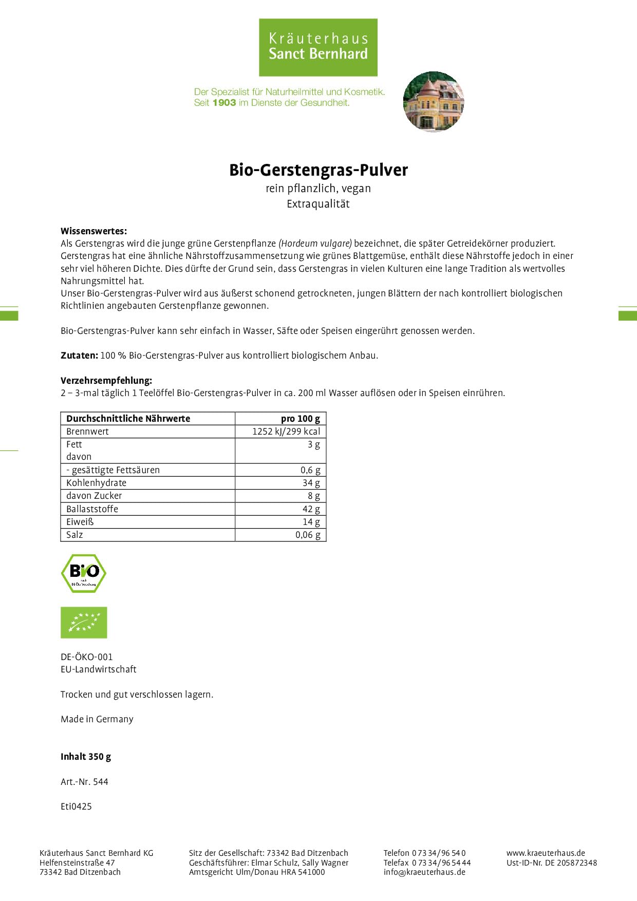 sanct-bernhard-bio-gerstengras-pulver-extraqualit-t-350-g image 6