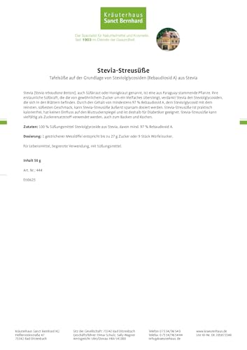 sanct-bernhard-stevia-streus-e-pulver-50-g-kalorienfrei image 8