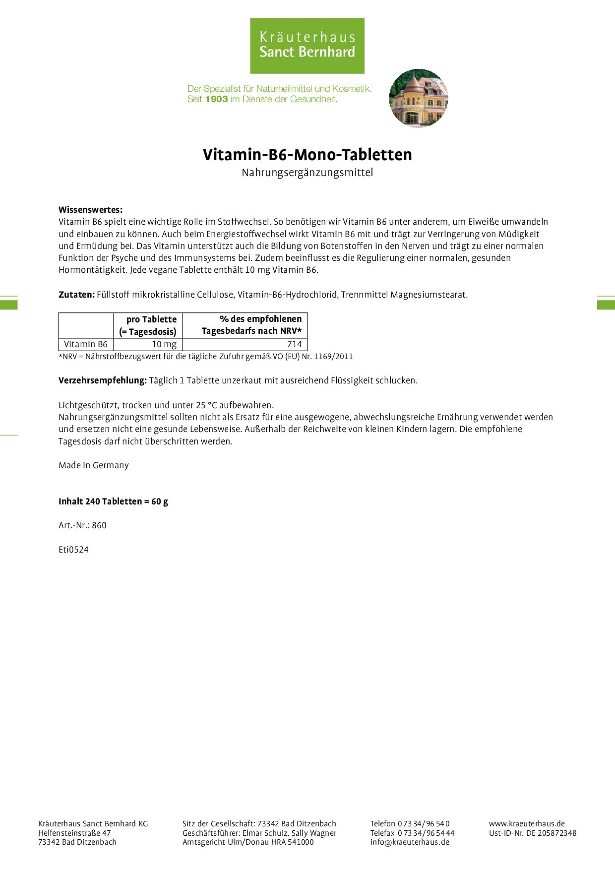 sanct-bernhard-vitamin-b6-tabletten-10-mg-240-st-ck-vegan image 2