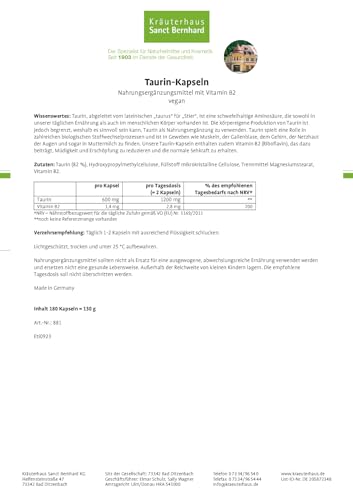 sanct-bernhard-taurin-kapseln-nahrungserg-nzung-180-vegan-mit-b2 image 4