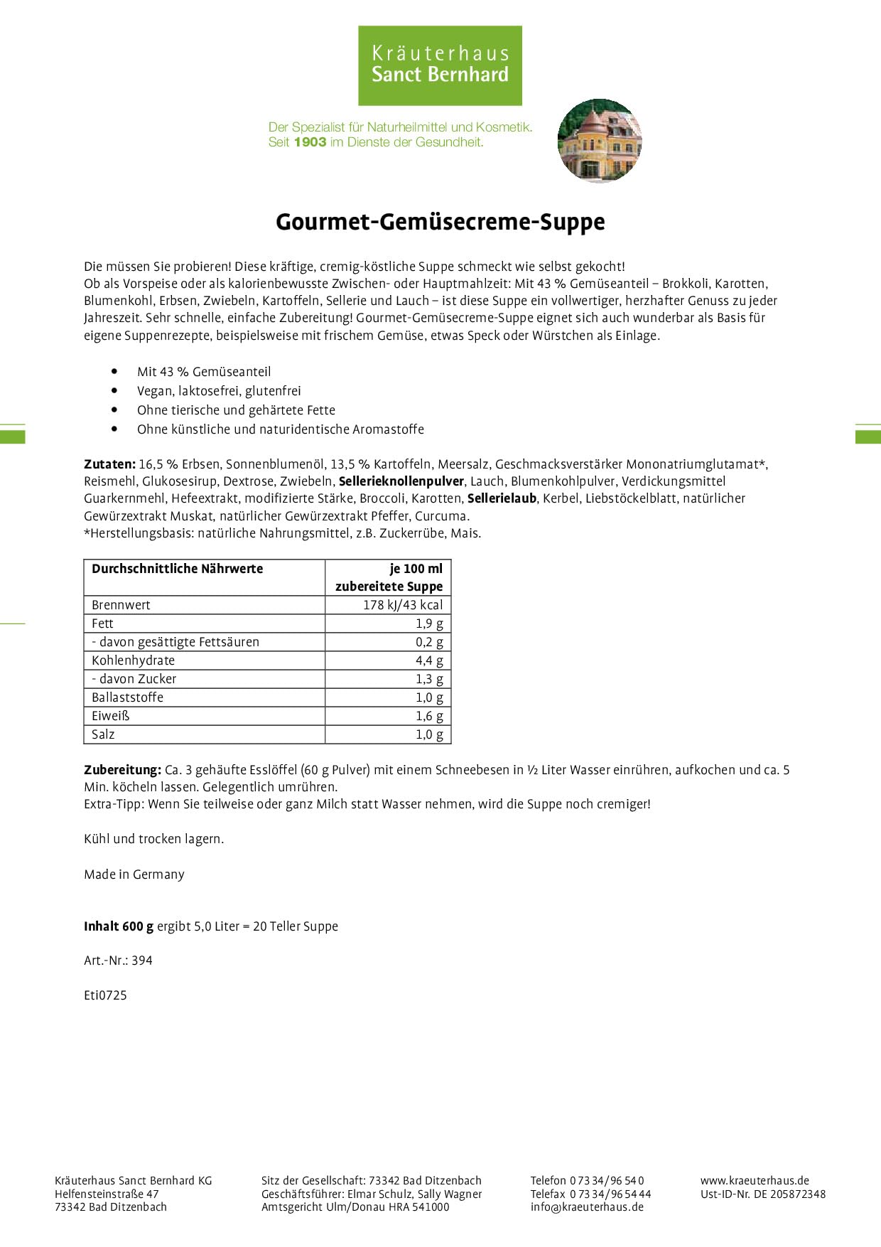sanct-bernhard-gourmet-gem-sebr-he-suppe-600-g-vegan-glutenfrei image 2