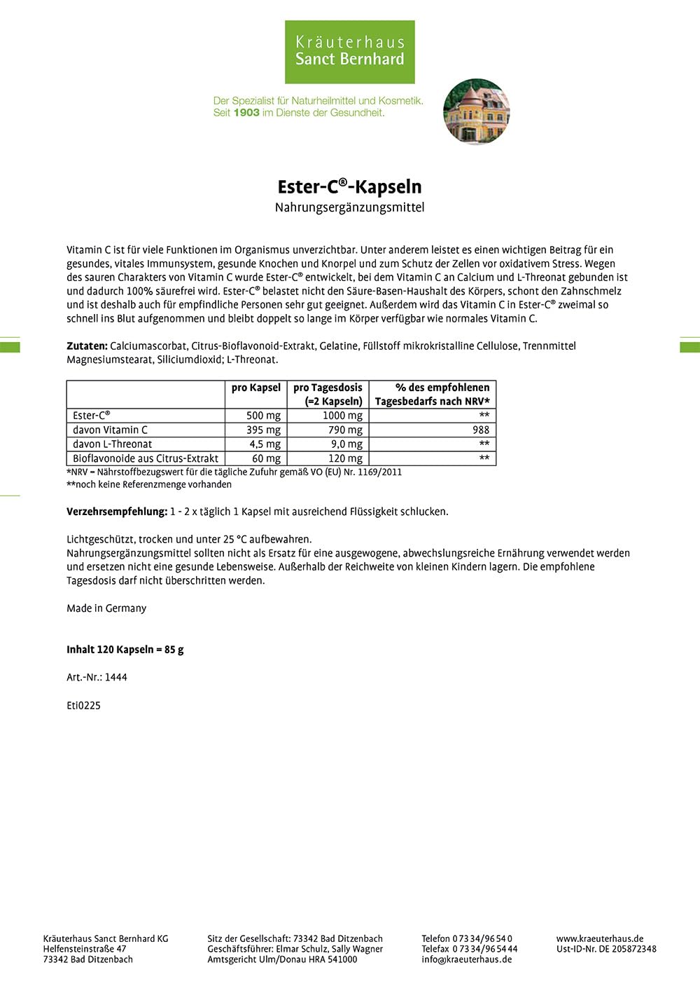 sanct-bernhard-ester-c-kapseln-s-urefrei-120-kapseln-vitamin-c image 2