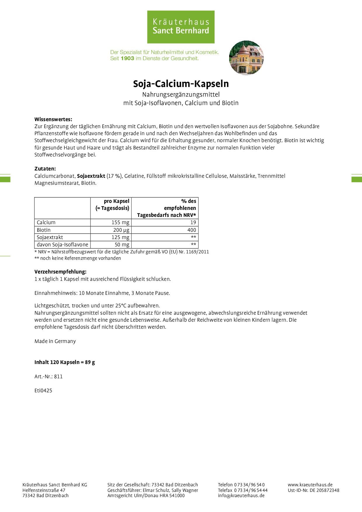 sanct-bernhard-soja-calcium-kapseln-120-wechseljahre-isoflavone image 2